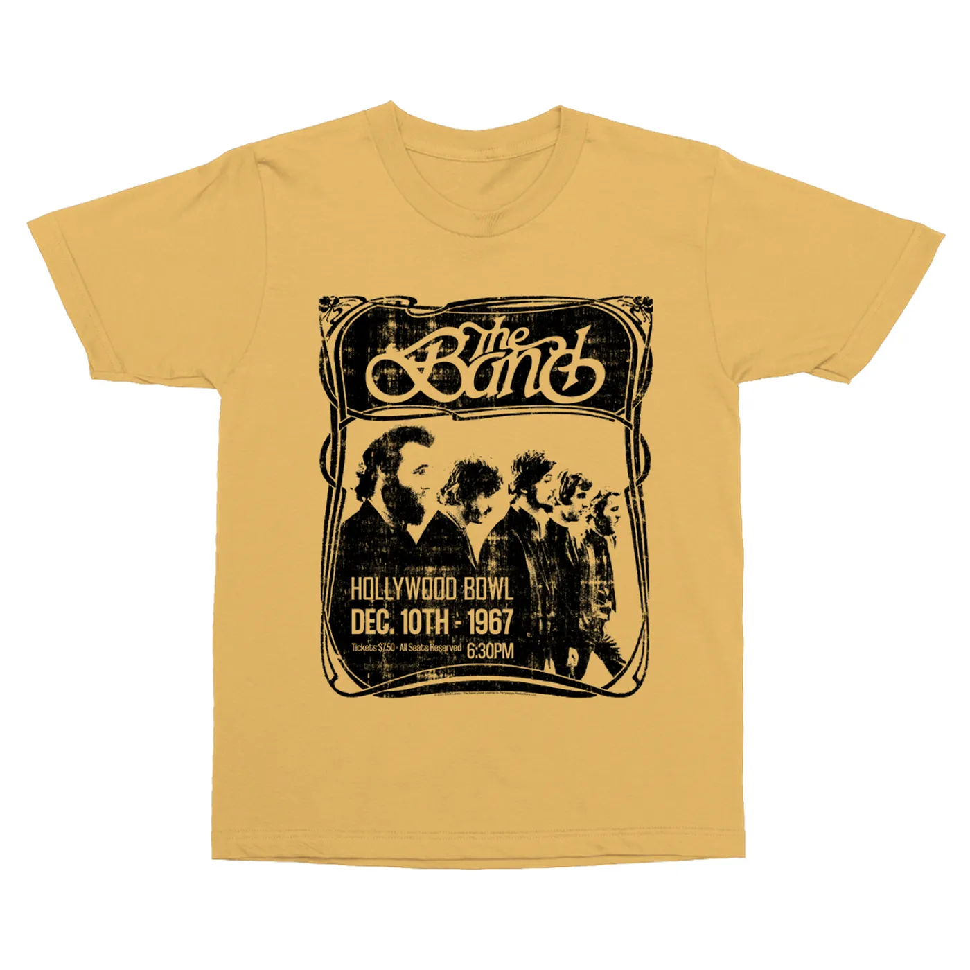 The Band T-Shirt | Hollywood Bowl 1967 Concert Distressed (Merchbar Exclusive) The Band Vintage Shirt