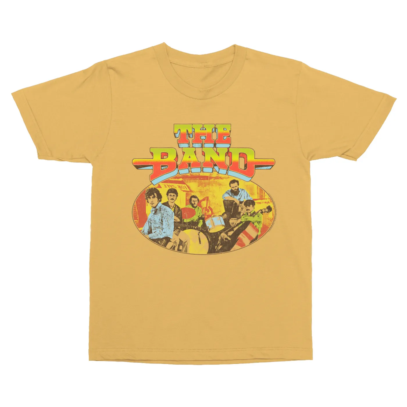The Band T-Shirt | Live In Concert Retro Colorful Design Distressed (Merchbar Exclusive) The Band Vintage Shirt