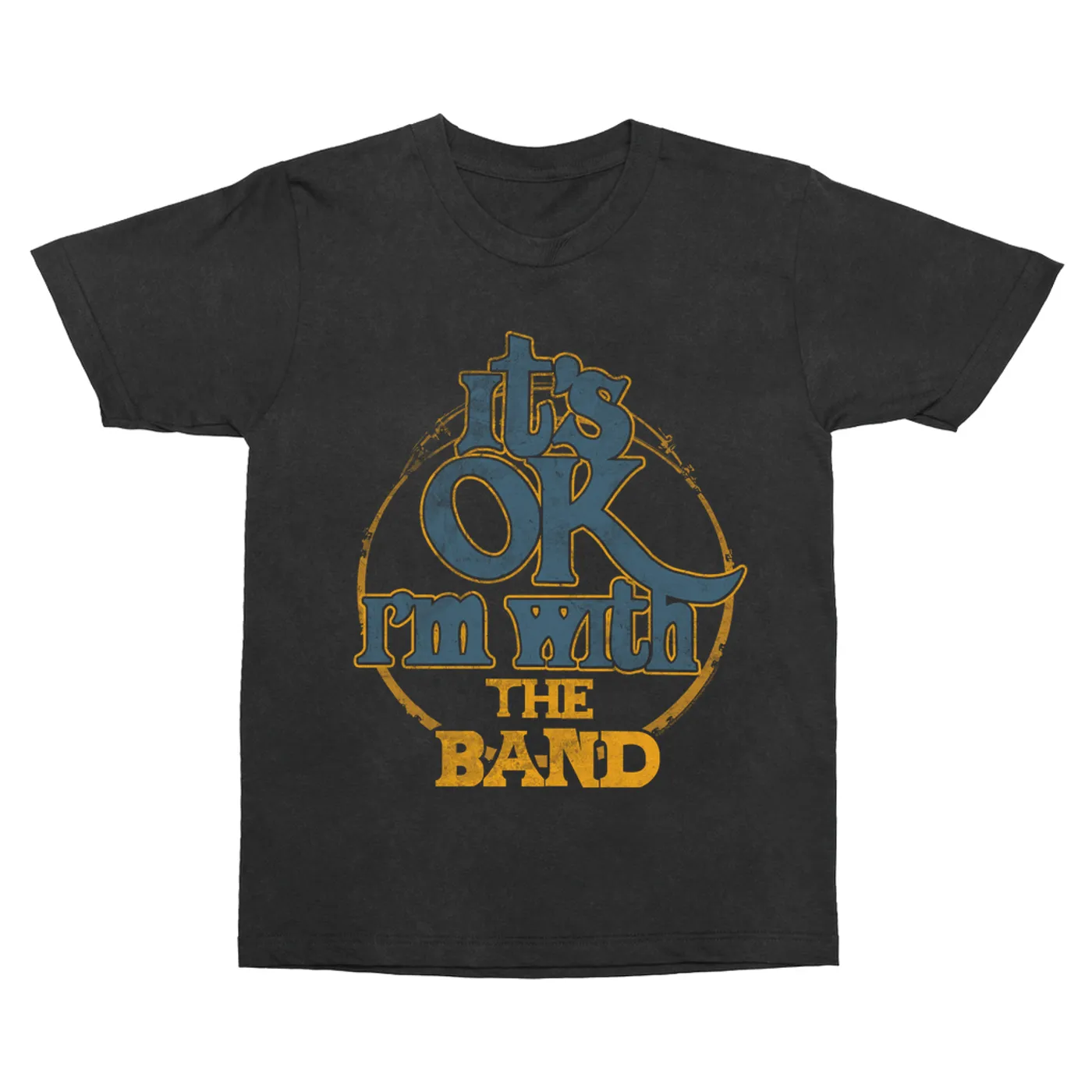 The Band T-Shirt | I'm With The Band Blue Gold Distressed The Band Vintage Shirt