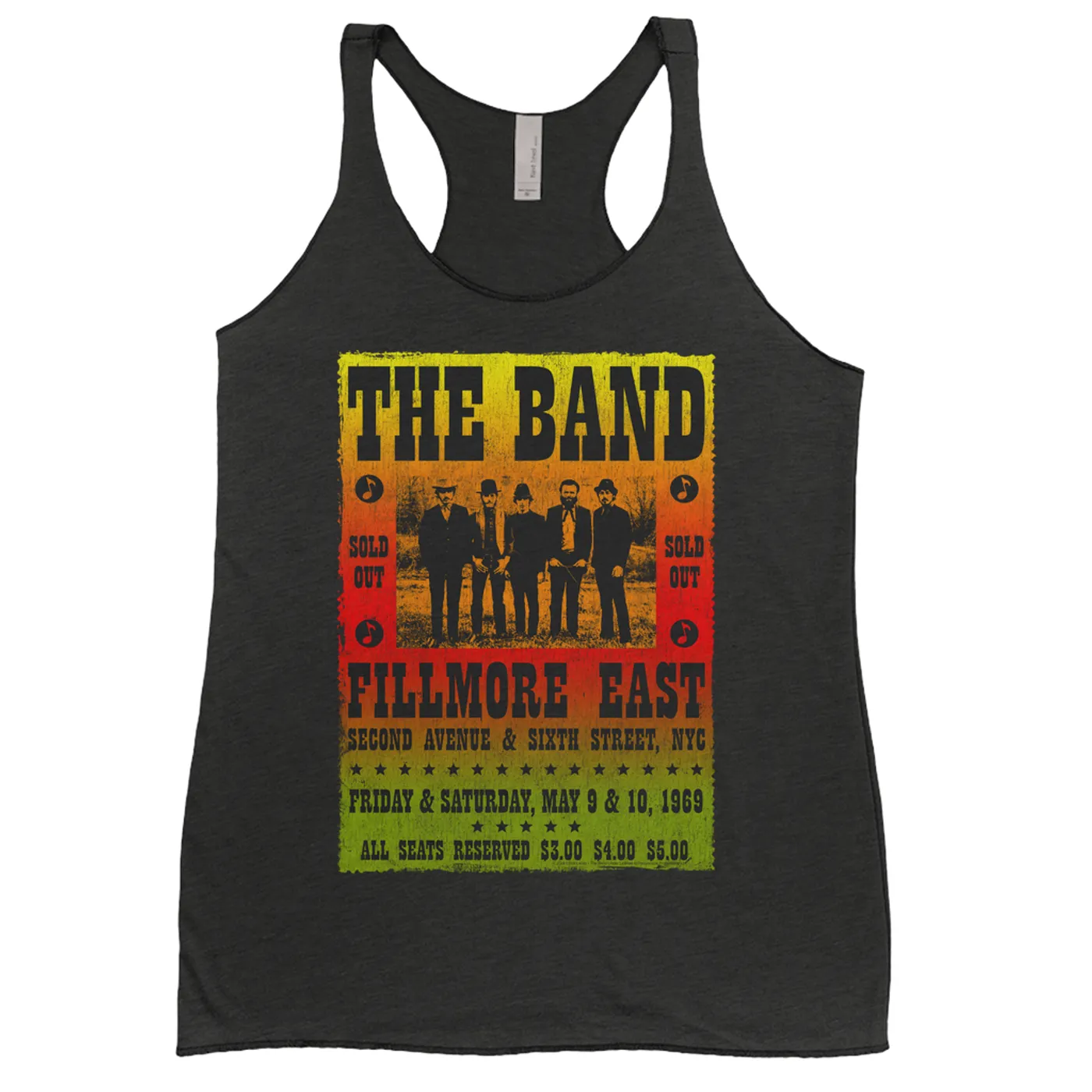 The Band Ladies' Tank Top | Fillmore East Ombre Concert Poster Design Distressed (Merchbar Exclusive) The Band Shirt