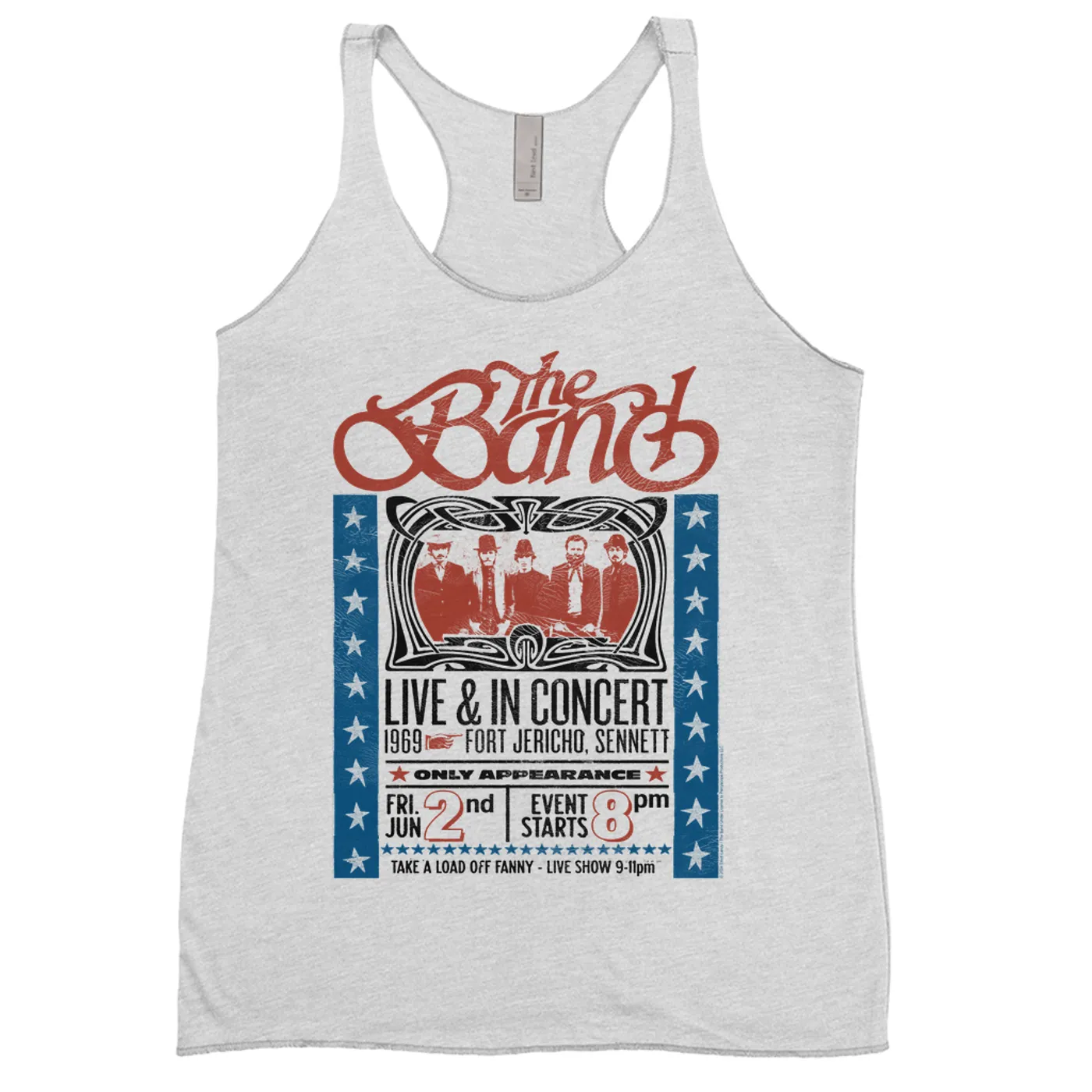 The Band Ladies' Tank Top | Live 1969 Fort Jericho Concert Distressed The Band Shirt