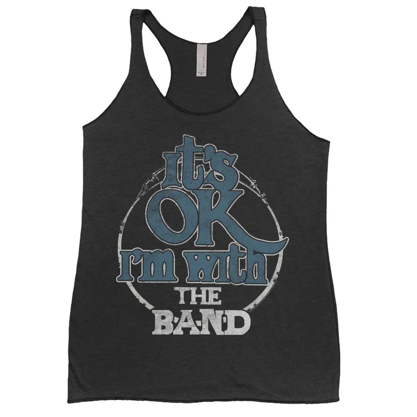 The Band Ladies' Tank Top | I'm With The Band Blue White Distressed The Band Shirt