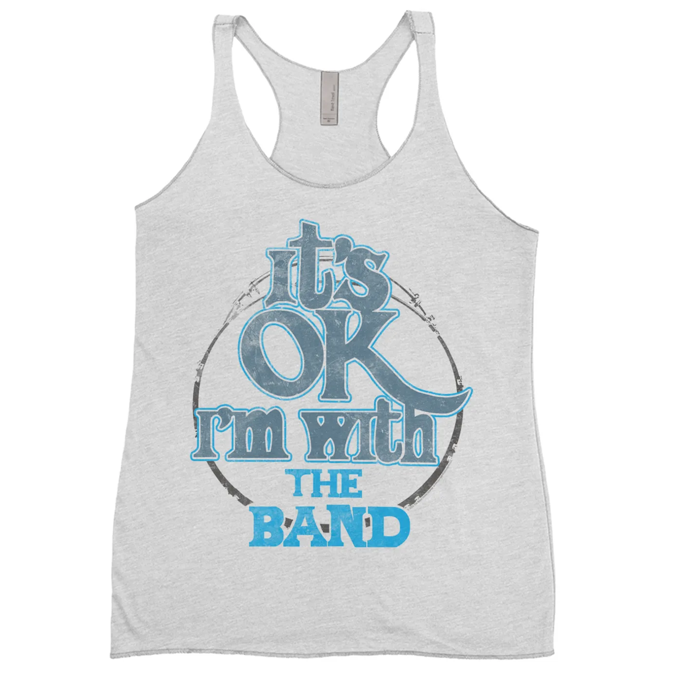 The Band Ladies' Tank Top | I'm With The Band Blue Distressed The Band Shirt