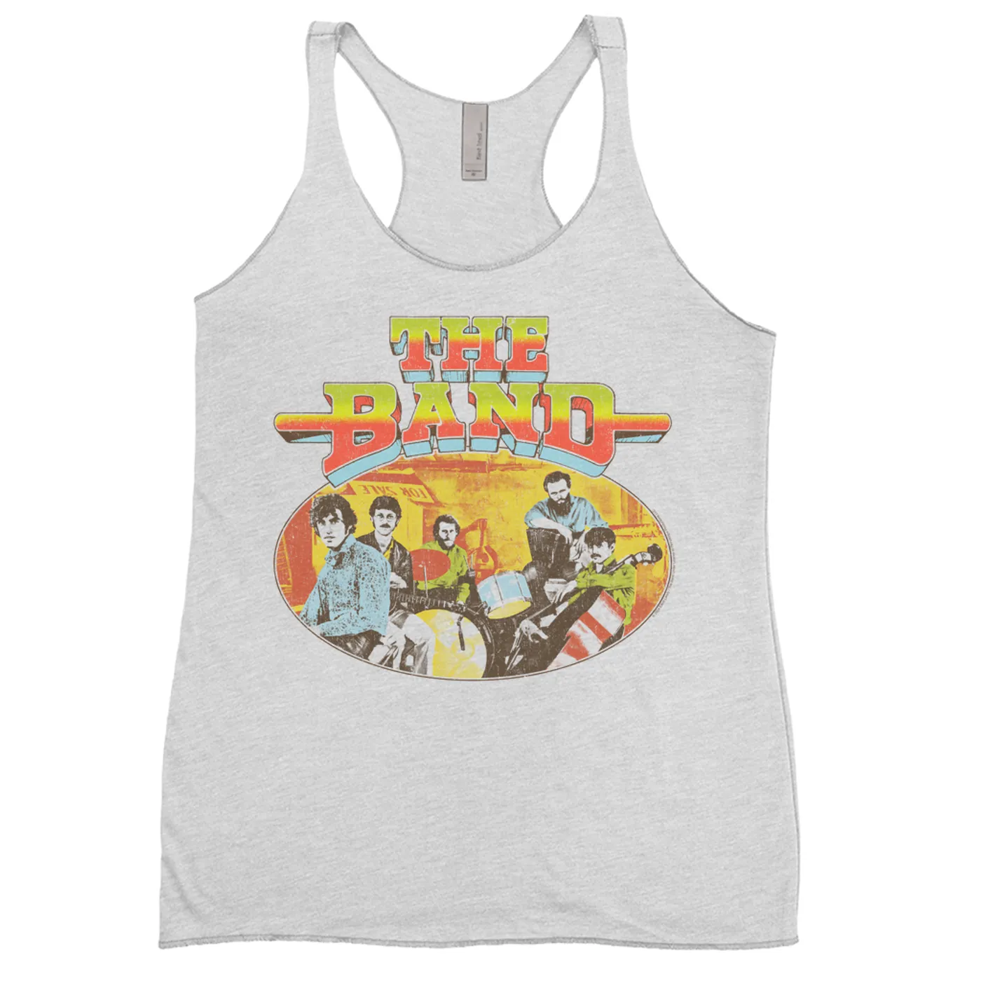 The Band Ladies' Tank Top | Live In Concert Retro Colorful Design Distressed (Merchbar Exclusive) The Band Shirt