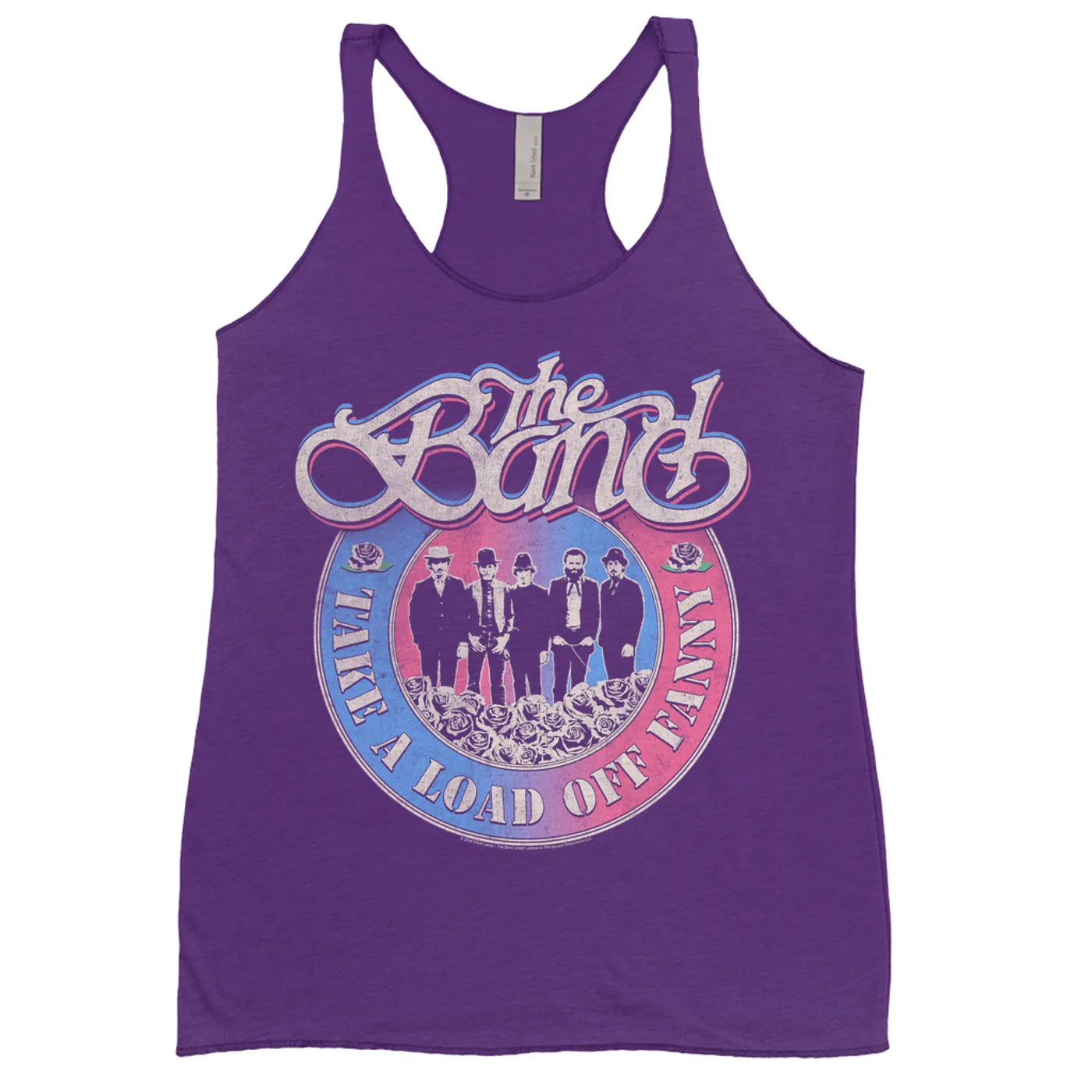 The Band Ladies' Tank Top | Take A Load Off Fanny Blue Pink Ombre Distressed The Band Shirt