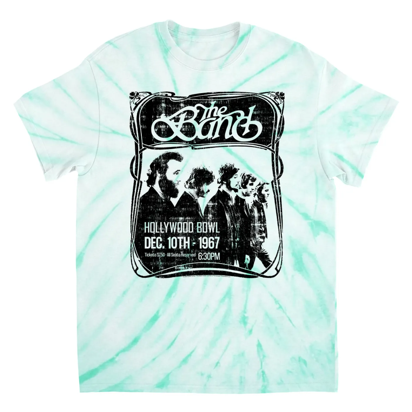 The Band T-Shirt | Hollywood Bowl 1967 Concert Distressed (Merchbar Exclusive) The Band Tie Dye Shirt