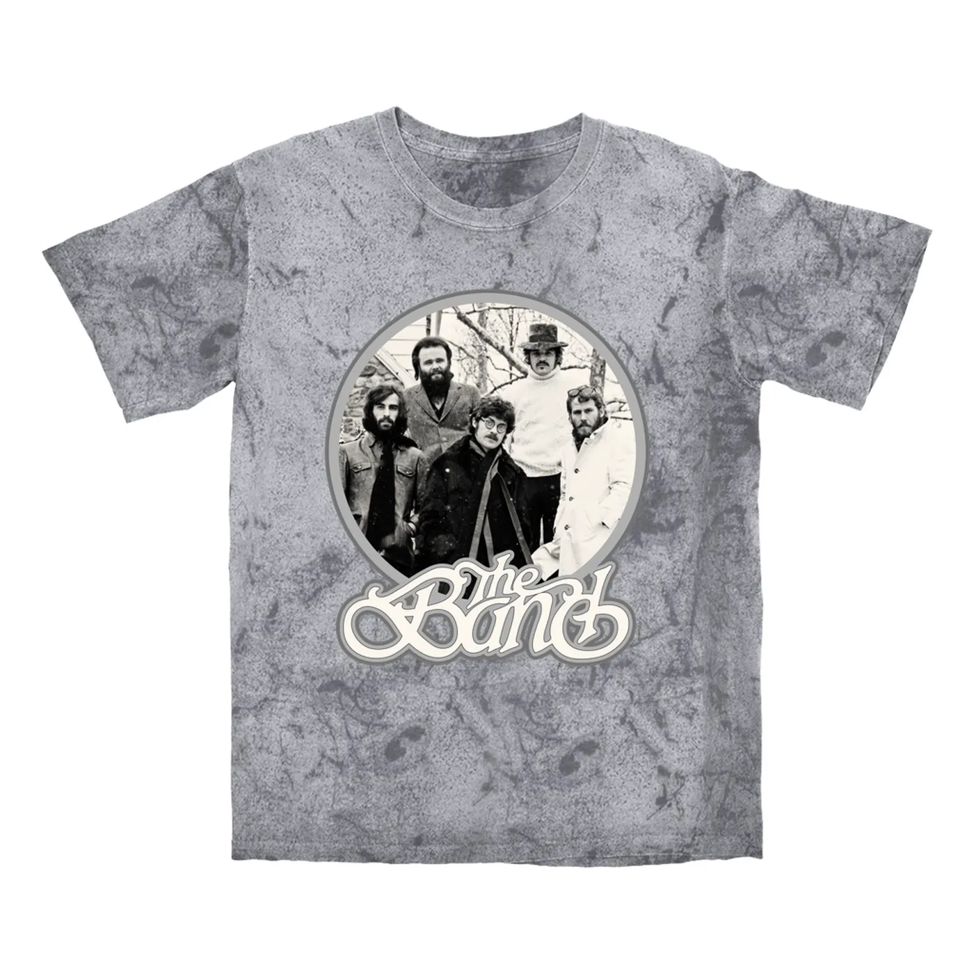 The Band T-shirt | Silver Group Logo Design The Band Color Blast Shirt