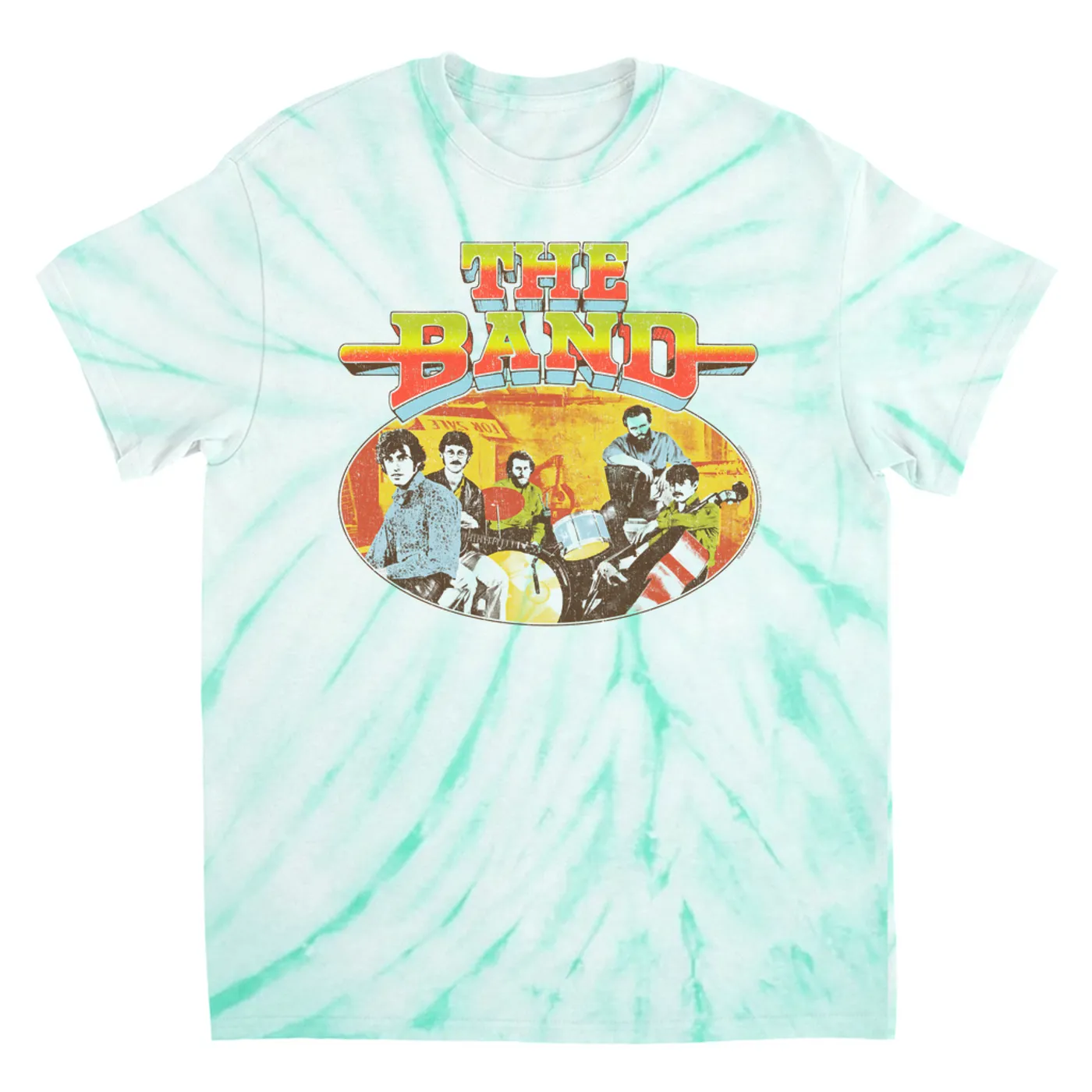 The Band T-Shirt | Live In Concert Retro Colorful Design Distressed (Merchbar Exclusive) The Band Tie Dye Shirt