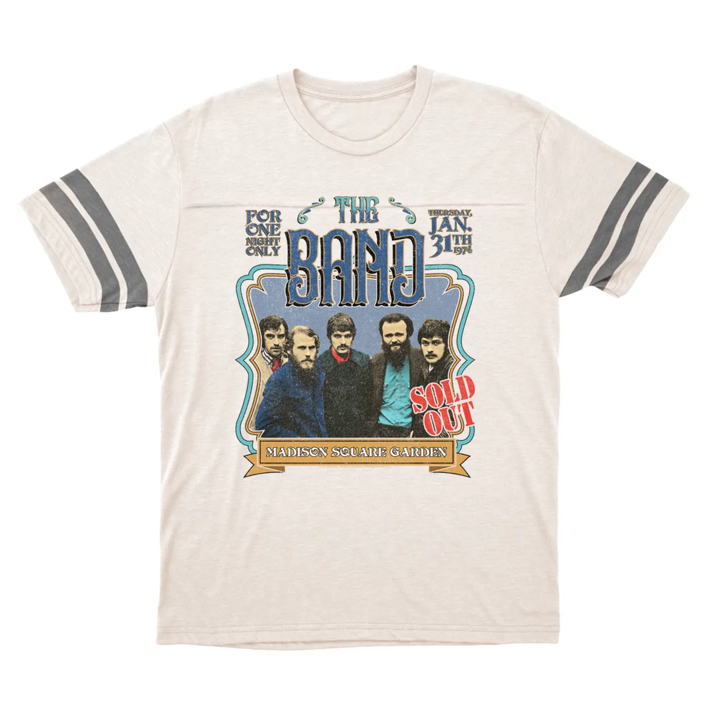 The Band T-Shirt | MSG Concert Distressed (Merchbar Exclusive) The Band Football Shirt