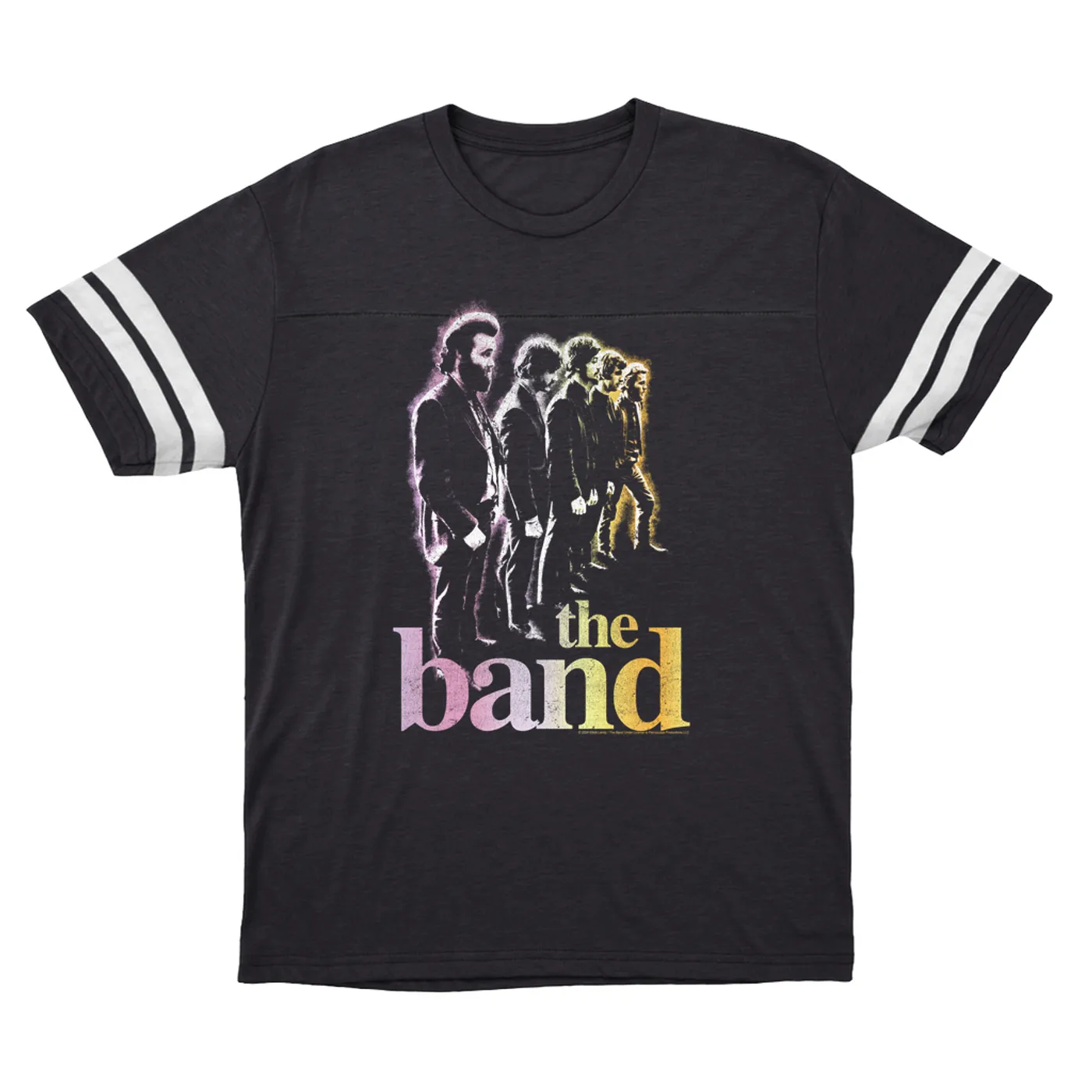 The Band T-Shirt | All Lined Up Colorful Ombre Distressed (Merchbar Exclusive) The Band Football Shirt