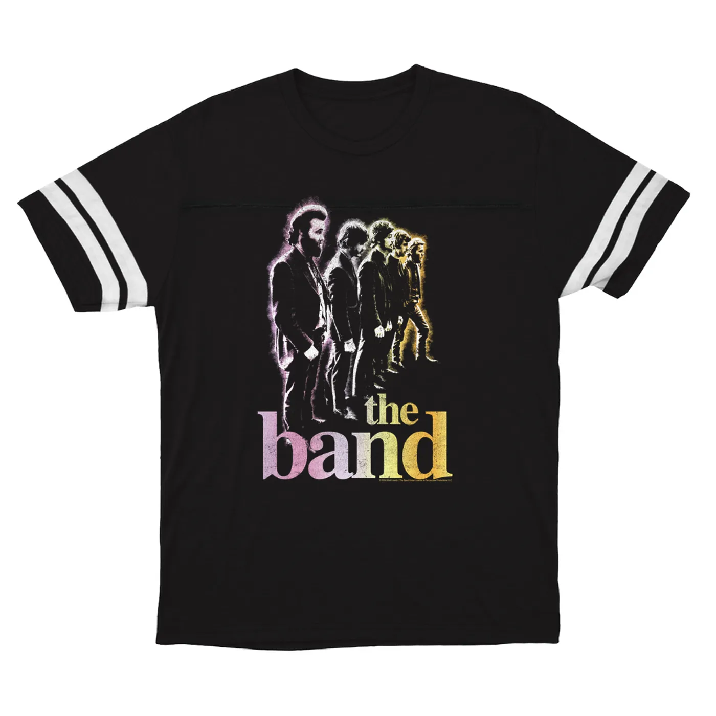 The Band T-Shirt | All Lined Up Colorful Ombre Distressed (Merchbar Exclusive) The Band Football Shirt