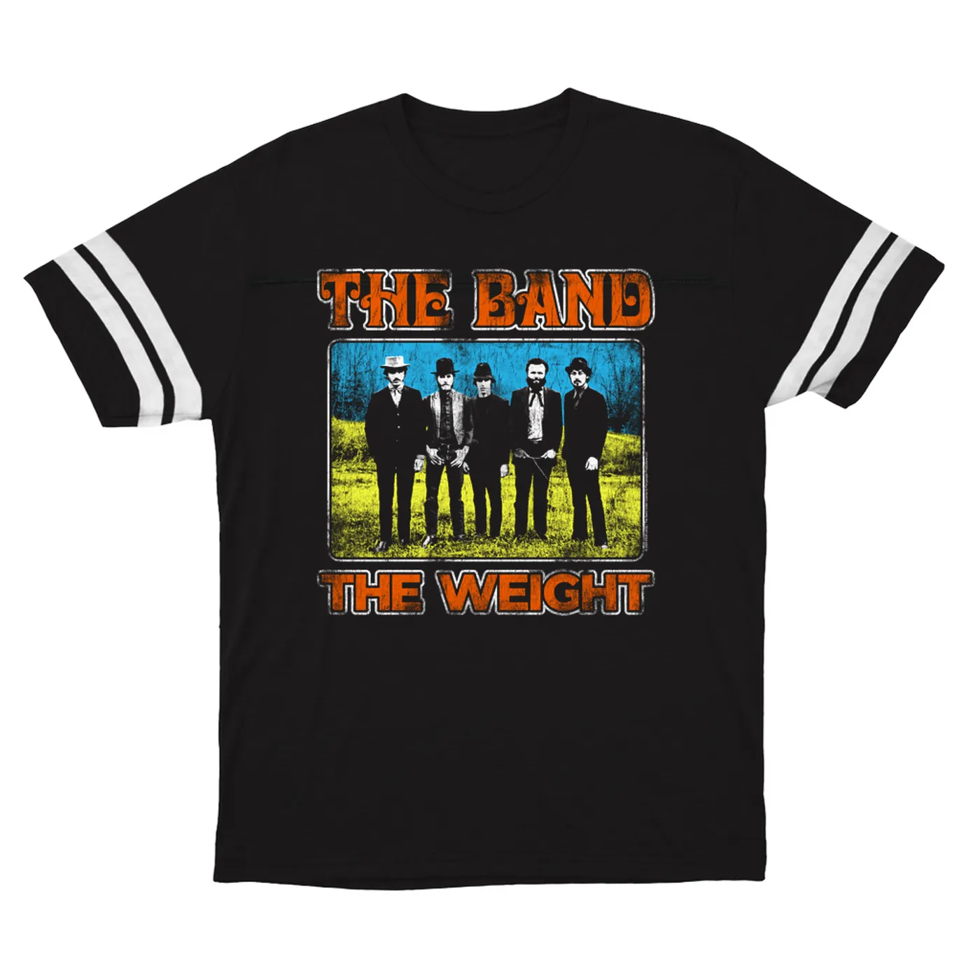 The Band T-Shirt | Colorful The Weight Design Distressed The Band Football Shirt