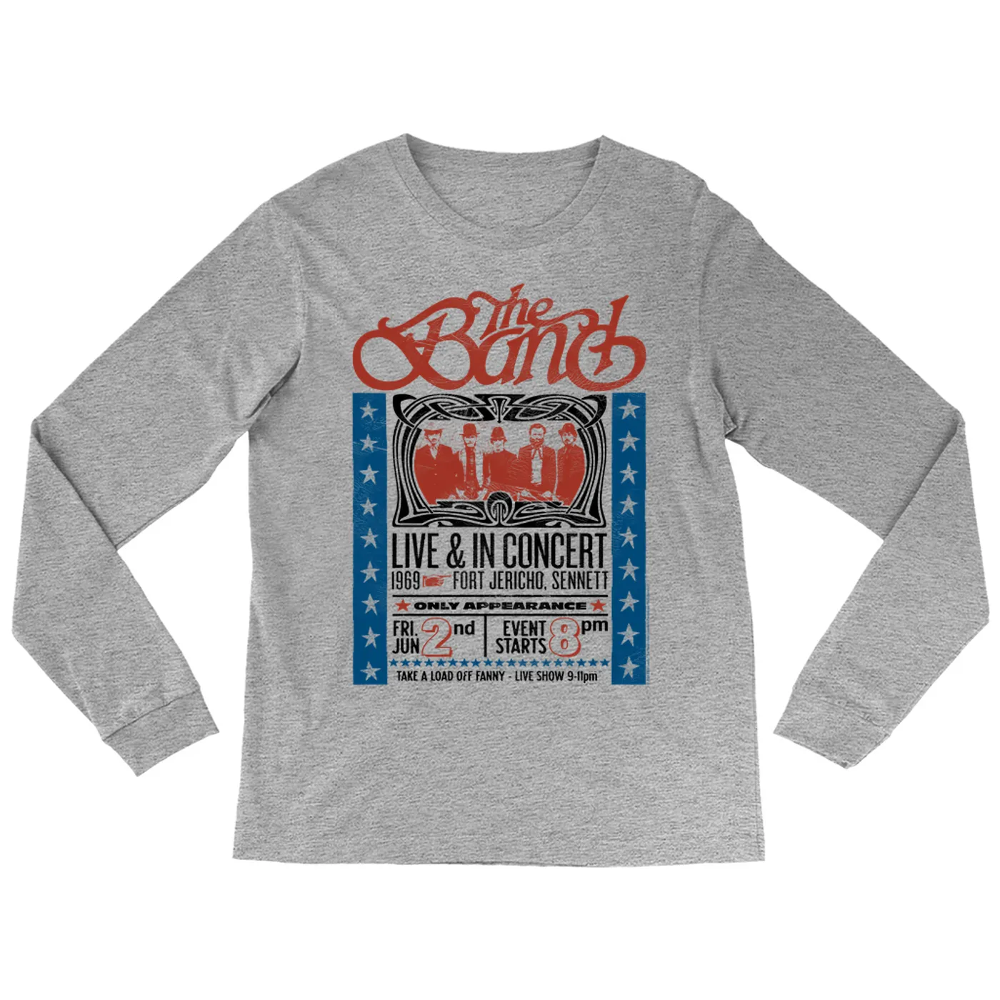 The Band Long Sleeve Shirt | Live 1969 Fort Jericho Concert Distressed The Band Shirt