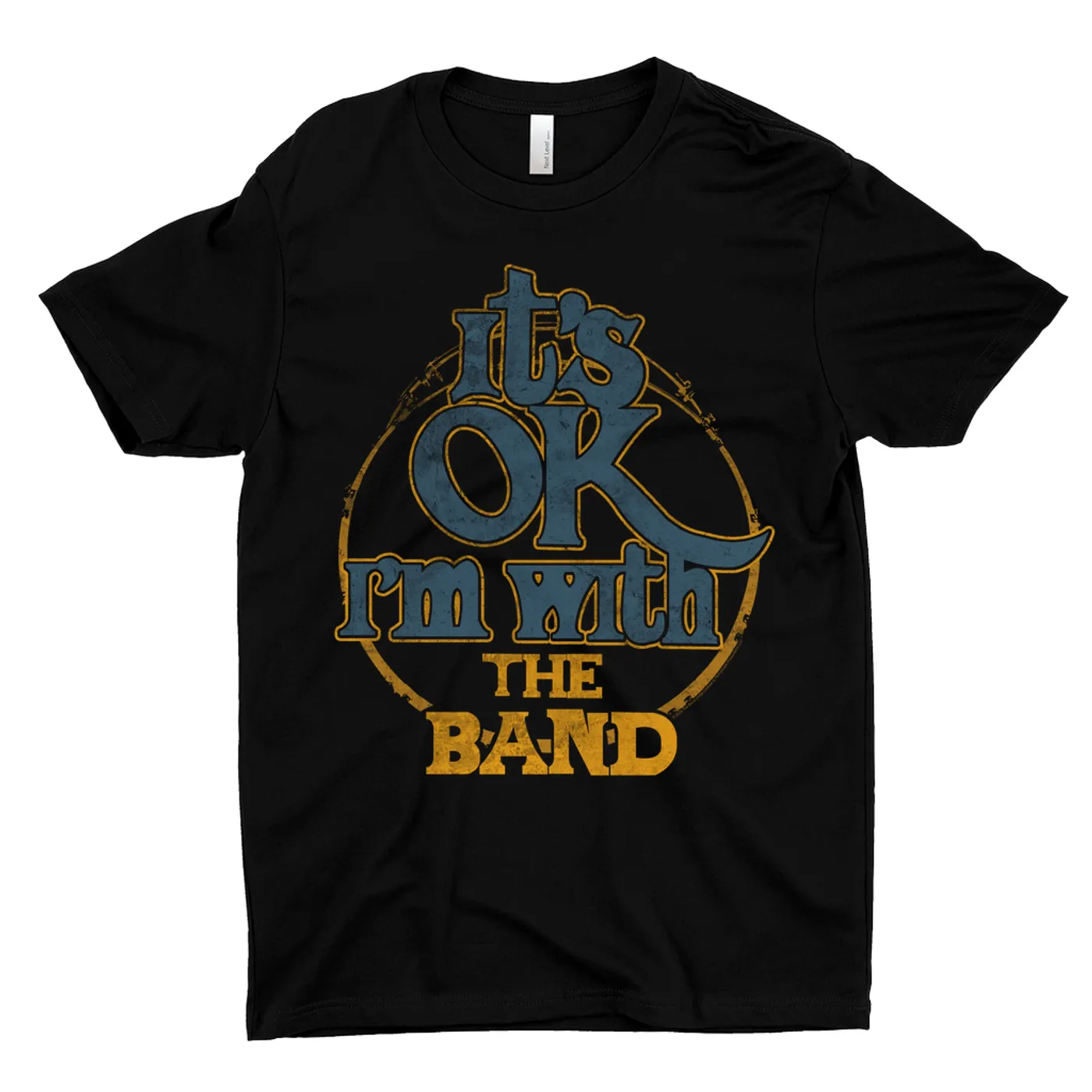 The Band T-Shirt | I'm With The Band Blue Gold Distressed The Band Dark Shirt