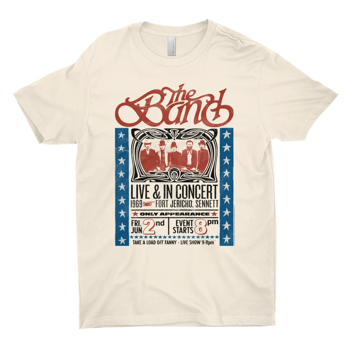 The Band T-Shirt | Live 1969 Fort Jericho Concert Distressed The Band Light Shirt