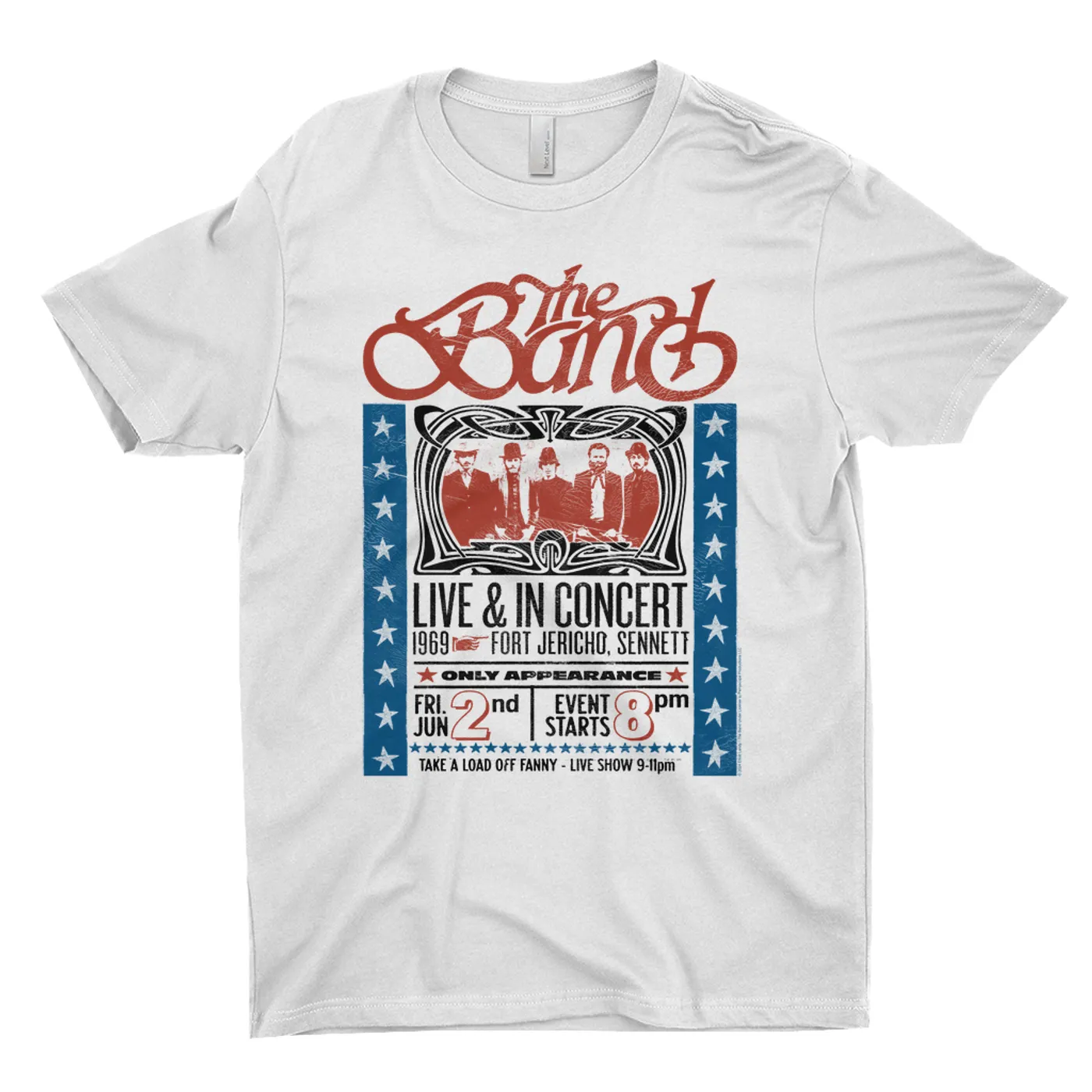 The Band T-Shirt | Live 1969 Fort Jericho Concert Distressed The Band Light Shirt