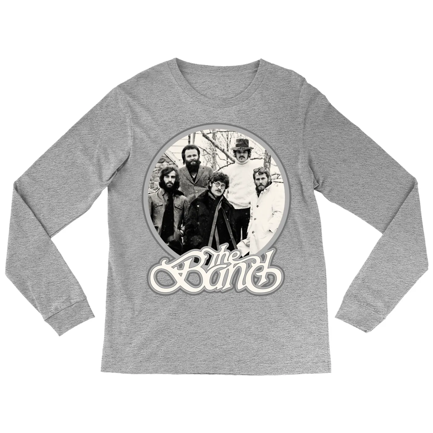 The Band Long Sleeve Shirt | Silver Group Logo Design The Band Shirt