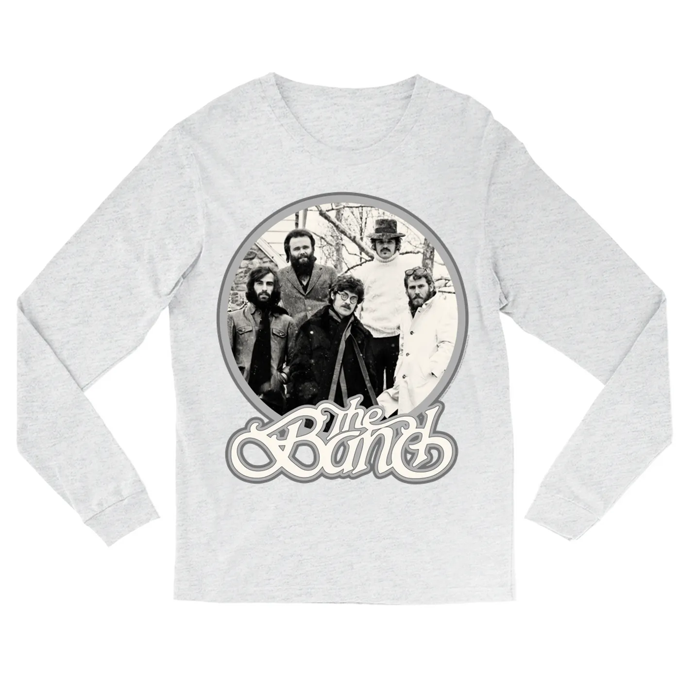 The Band Long Sleeve Shirt | Silver Group Logo Design The Band Shirt