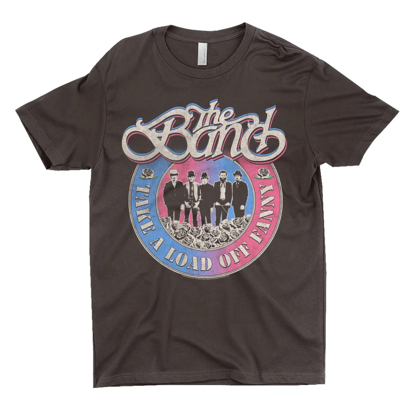 The Band T-Shirt | Take A Load Off Fanny Blue Pink Ombre Distressed The Band Dark Shirt