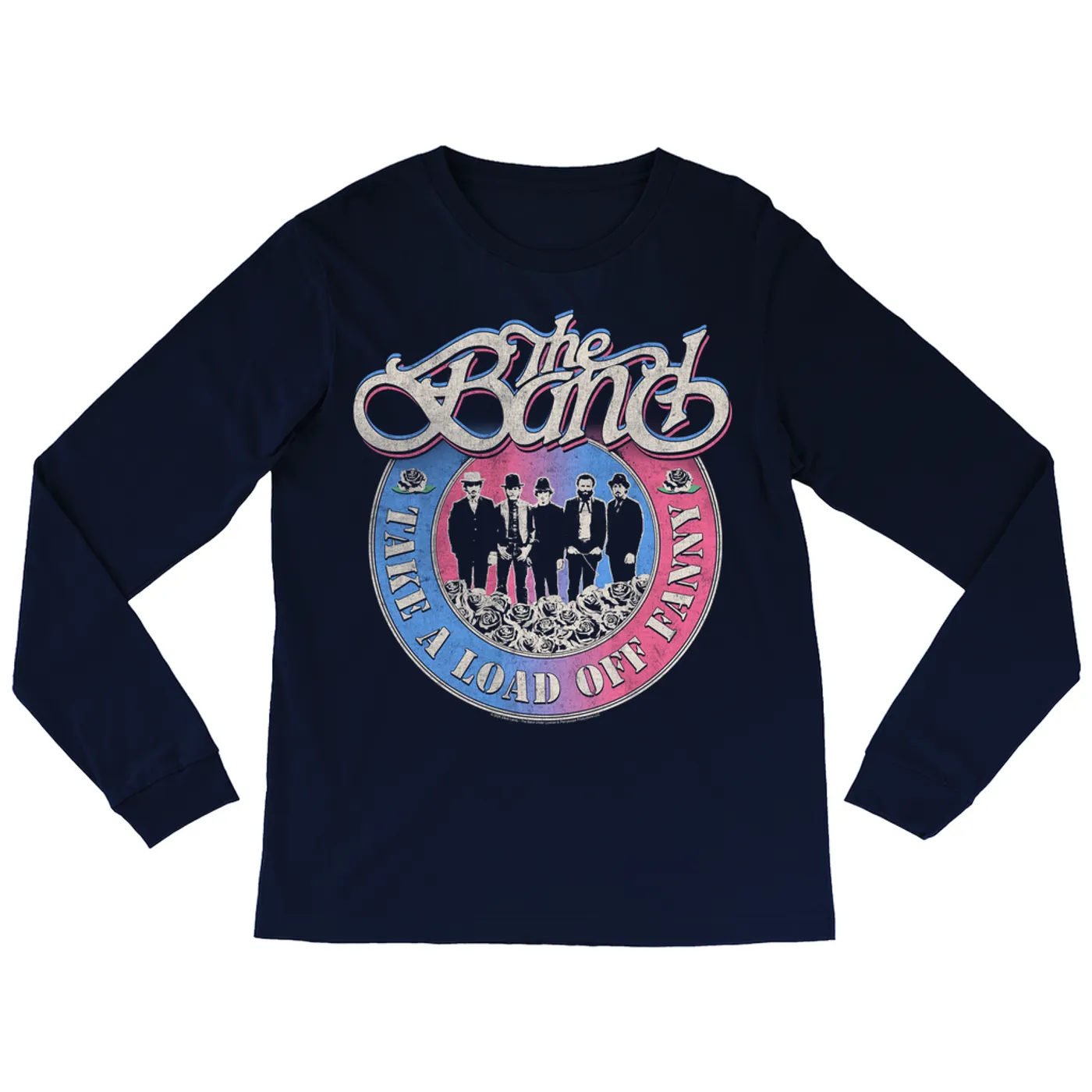 The Band Long Sleeve Shirt | Take A Load Off Fanny Blue Pink Ombre Distressed The Band Shirt