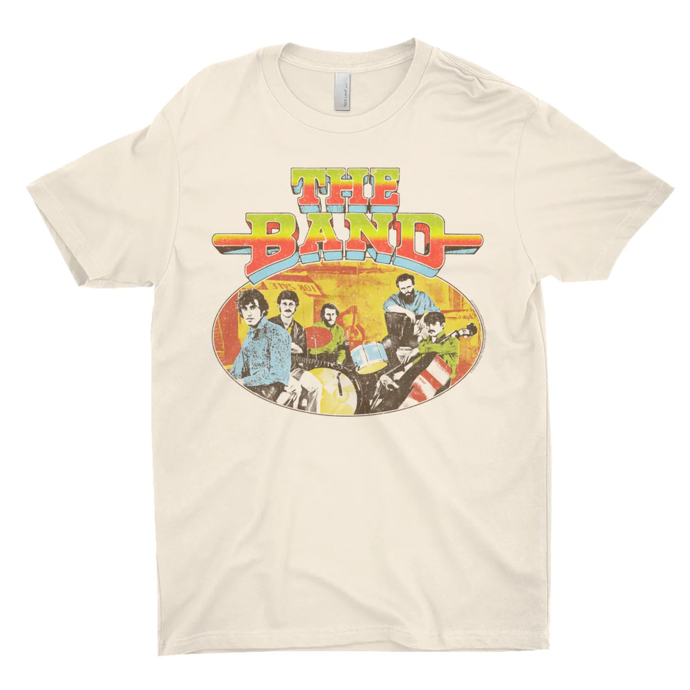 The Band T-Shirt | Live In Concert Retro Colorful Design Distressed (Merchbar Exclusive) The Band Light Shirt