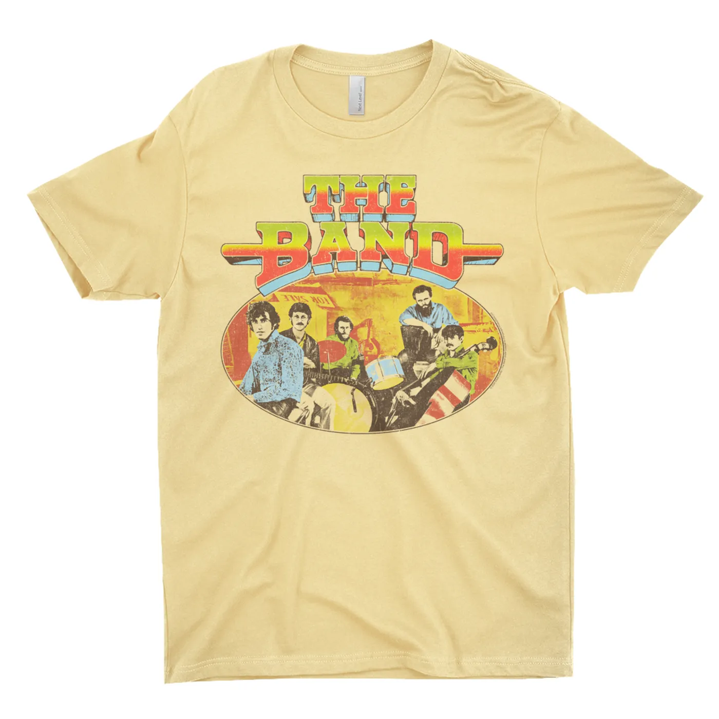 The Band T-Shirt | Live In Concert Retro Colorful Design Distressed (Merchbar Exclusive) The Band Light Shirt