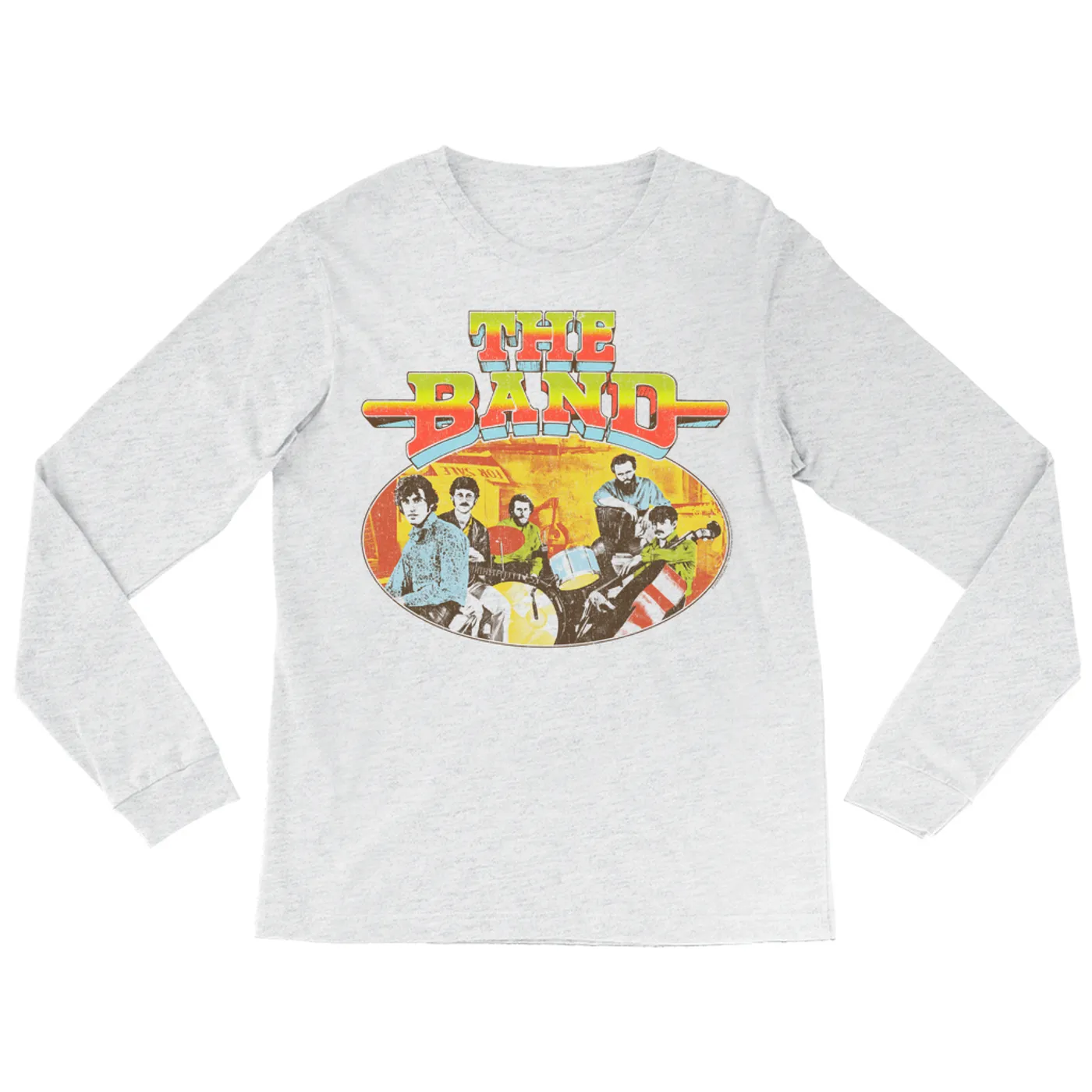 The Band Long Sleeve Shirt | Live In Concert Retro Colorful Design Distressed (Merchbar Exclusive) The Band Shirt