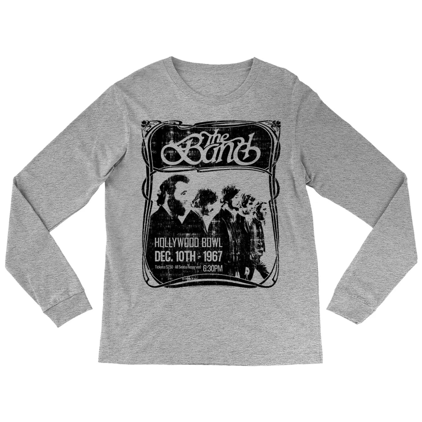 The Band Long Sleeve Shirt | Hollywood Bowl 1967 Concert Distressed (Merchbar Exclusive) The Band Shirt