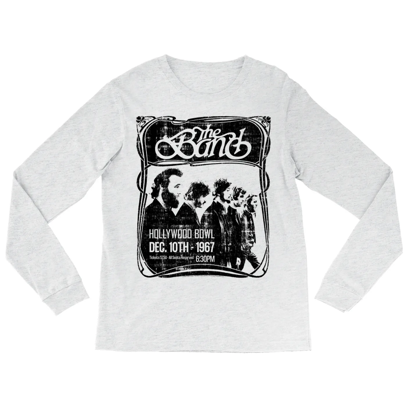 The Band Long Sleeve Shirt | Hollywood Bowl 1967 Concert Distressed (Merchbar Exclusive) The Band Shirt