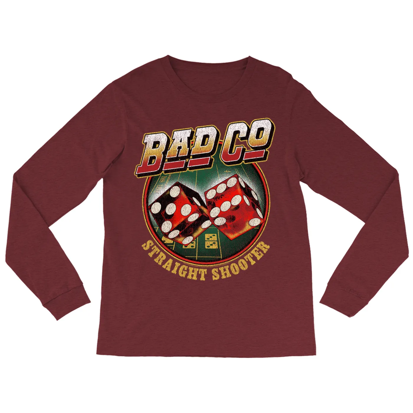Bad Company Long Sleeve Shirt | Straight Shooter Dice Design Distressed Bad Company Shirt