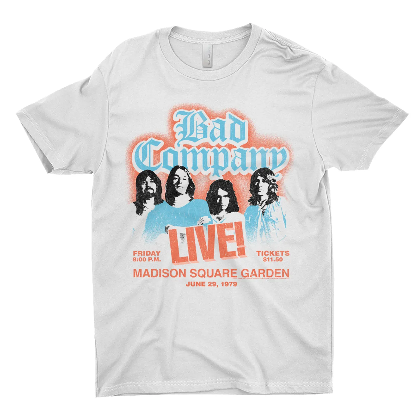 Bad Company T-Shirt | LIVE At Madison Square Garden Concert Distressed (Merchbar Exclusive) Bad Company Light Shirt