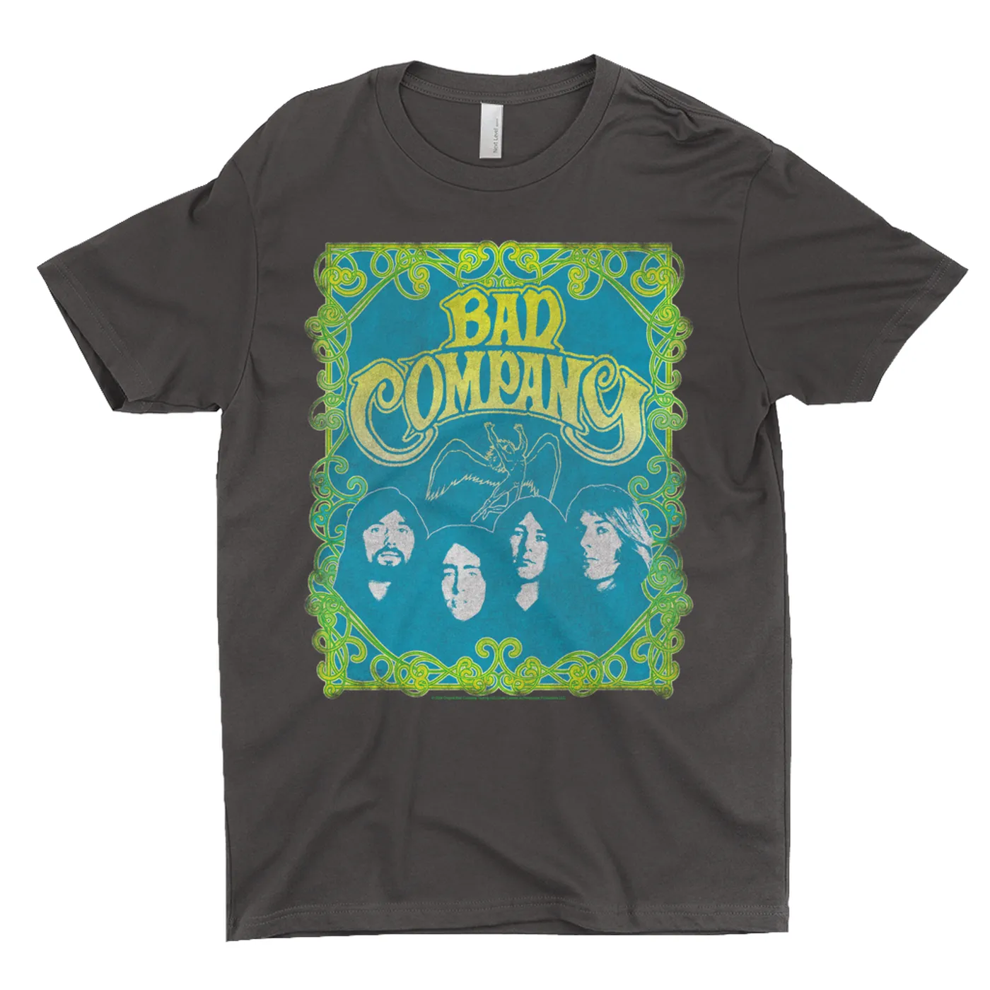 Bad Company T-Shirt | Colorful Ombre Art Nouveau Design Distressed (Merchbar Exclusive) Bad Company Dark Shirt