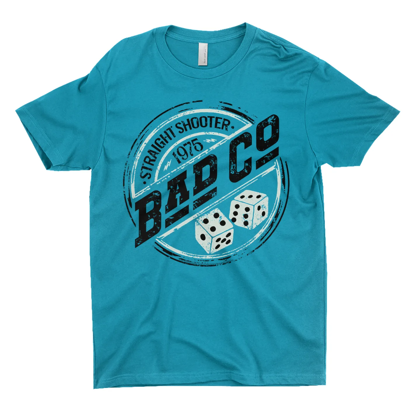 Bad Company T-Shirt | Straight Shooter 1975 Circle Logo Distressed Bad Company Dark Shirt