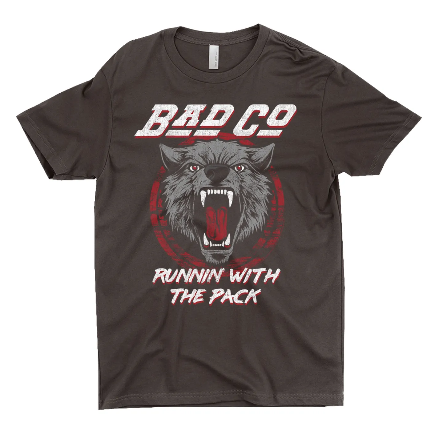 Bad Company T-Shirt | Runnin' With The Pack Image Distressed Bad Company Dark Shirt