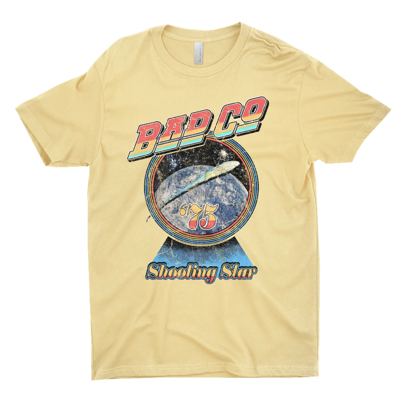 Bad Company T-Shirt | 1975 Shooting Star Image Distressed Bad Company Light Shirt
