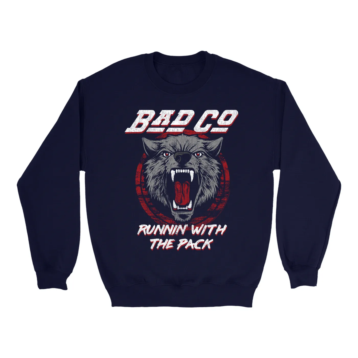 Bad Company Sweatshirt | Runnin' With The Pack Image Distressed Bad Company Sweatshirt