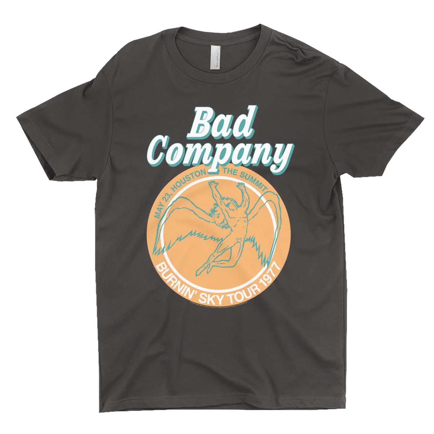 Bad Company T-Shirt | Houston Burnin' Sky Tour 1977 Concert Bad Company Dark Shirt