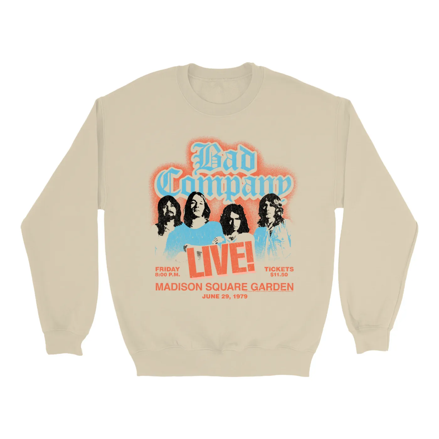 Bad Company Sweatshirt | LIVE At Madison Square Garden Concert Distressed (Merchbar Exclusive) Bad Company Sweatshirt