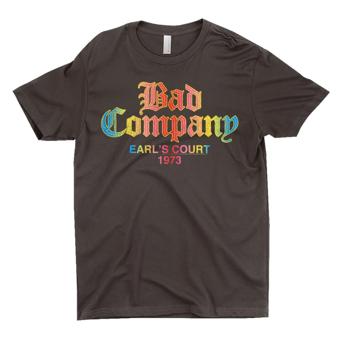 Bad Company T-Shirt | 1973 Earl's Court Colorful Ombre Distressed (Merchbar Exclusive) Bad Company Dark Shirt