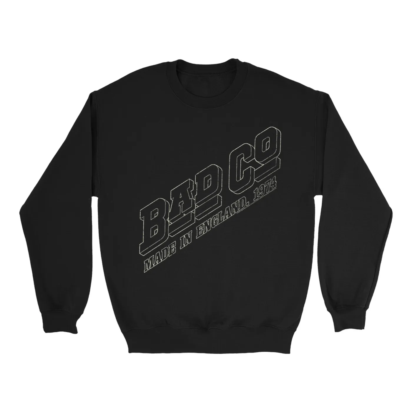Bad Company Sweatshirt | 1974 Made in England Logo Distressed Bad Company Sweatshirt