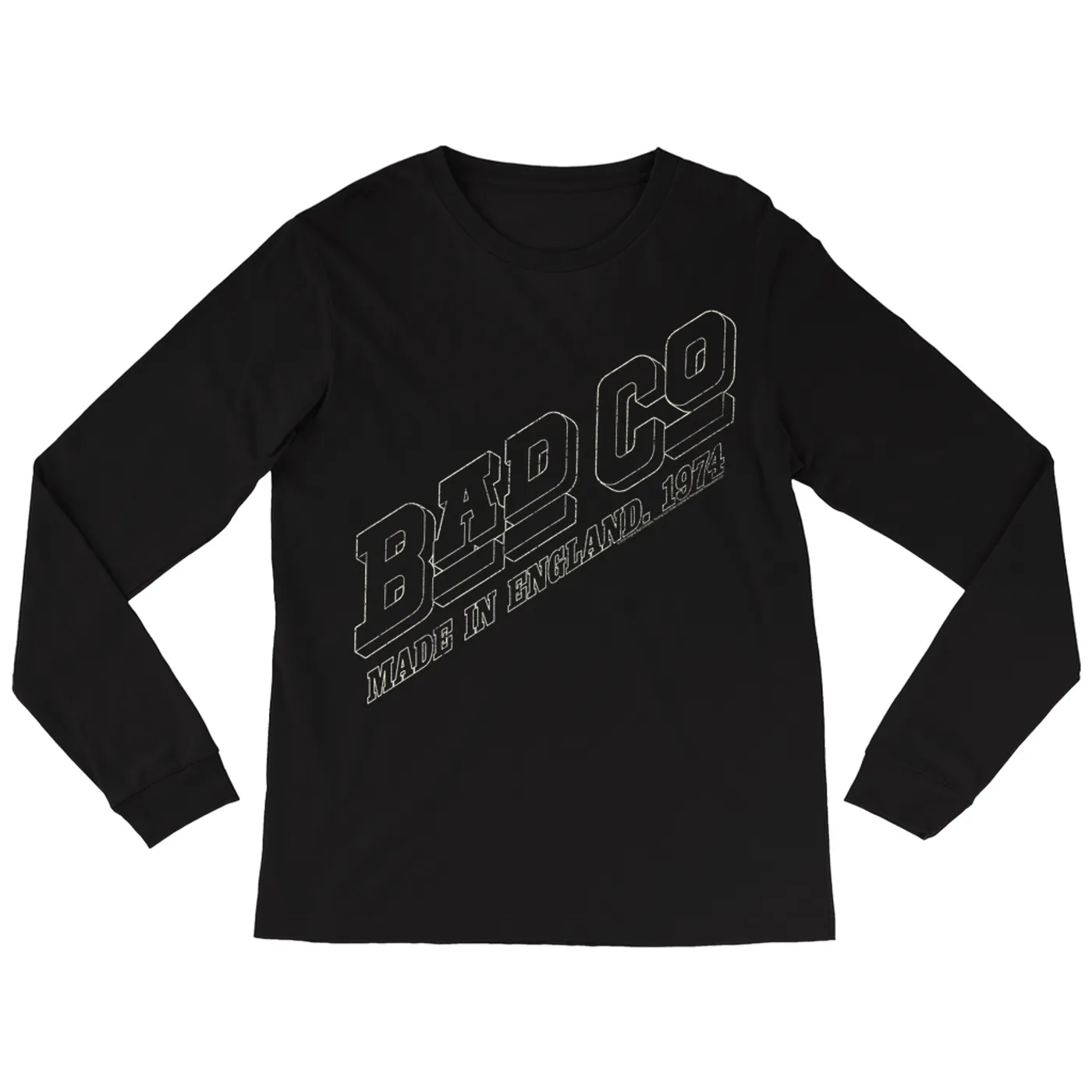 Bad Company Long Sleeve Shirt | 1974 Made in England Logo Distressed Bad Company Shirt