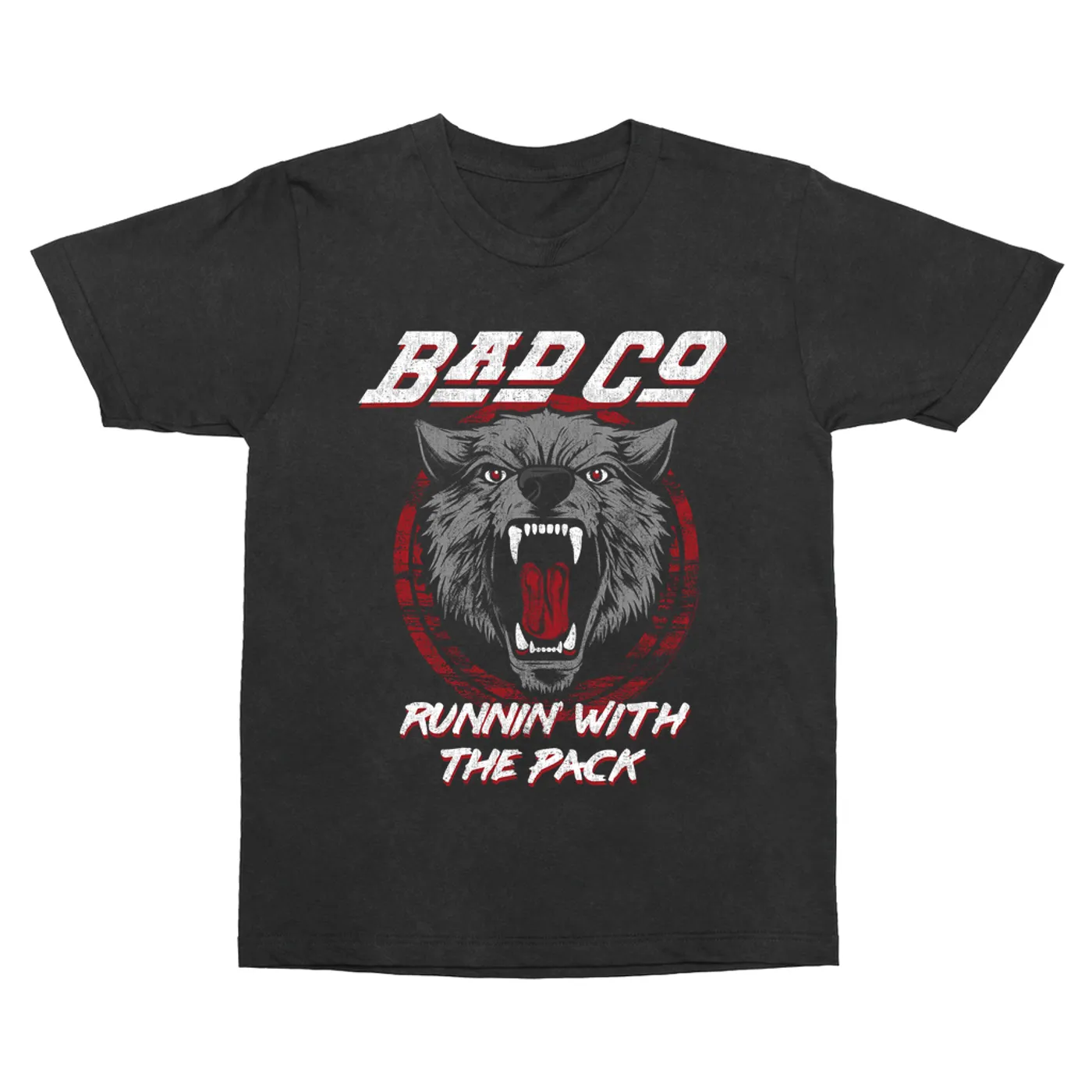 Bad Company T-Shirt | Runnin' With The Pack Image Distressed Bad Company Vintage Shirt