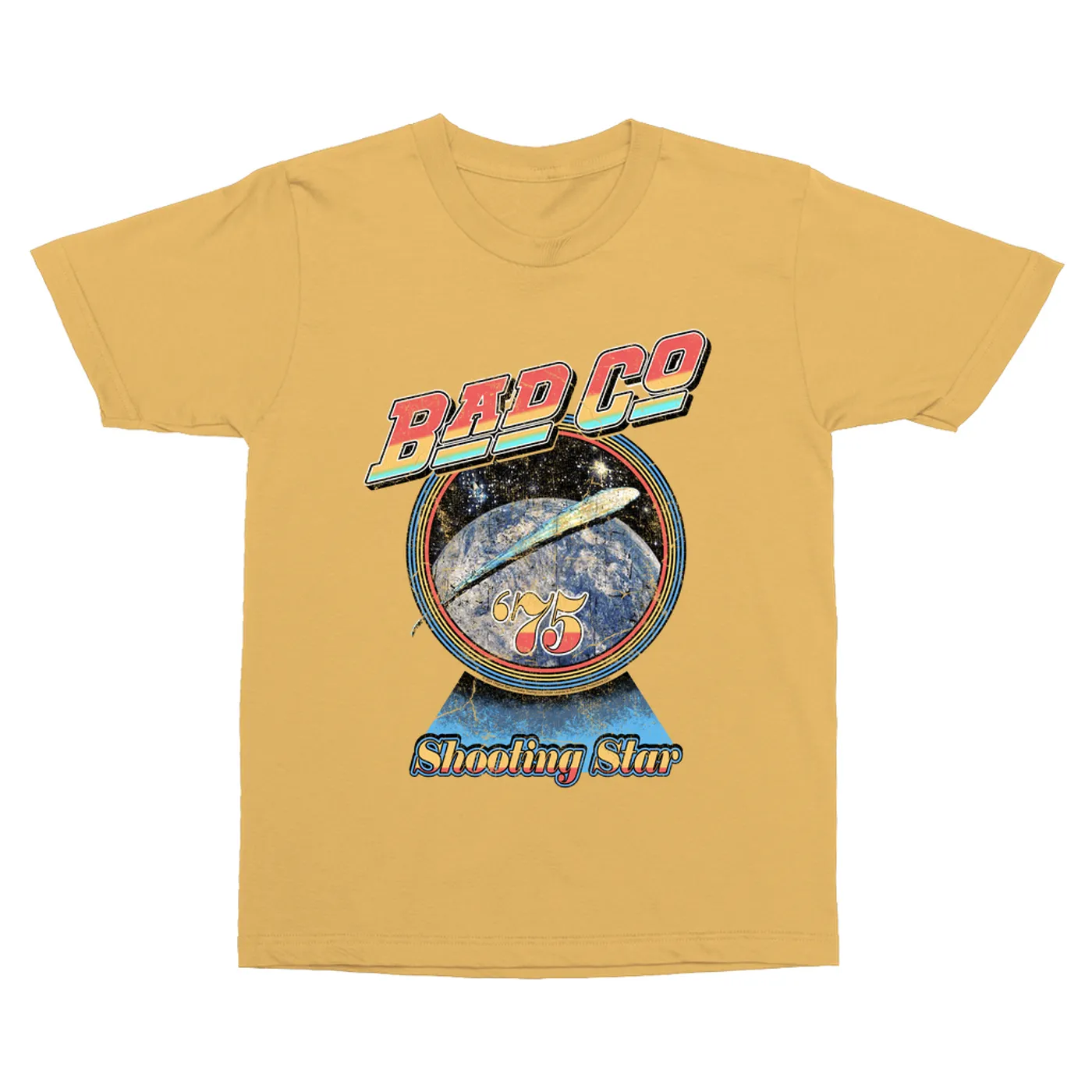 Bad Company T-Shirt | 1975 Shooting Star Image Distressed Bad Company Vintage Shirt