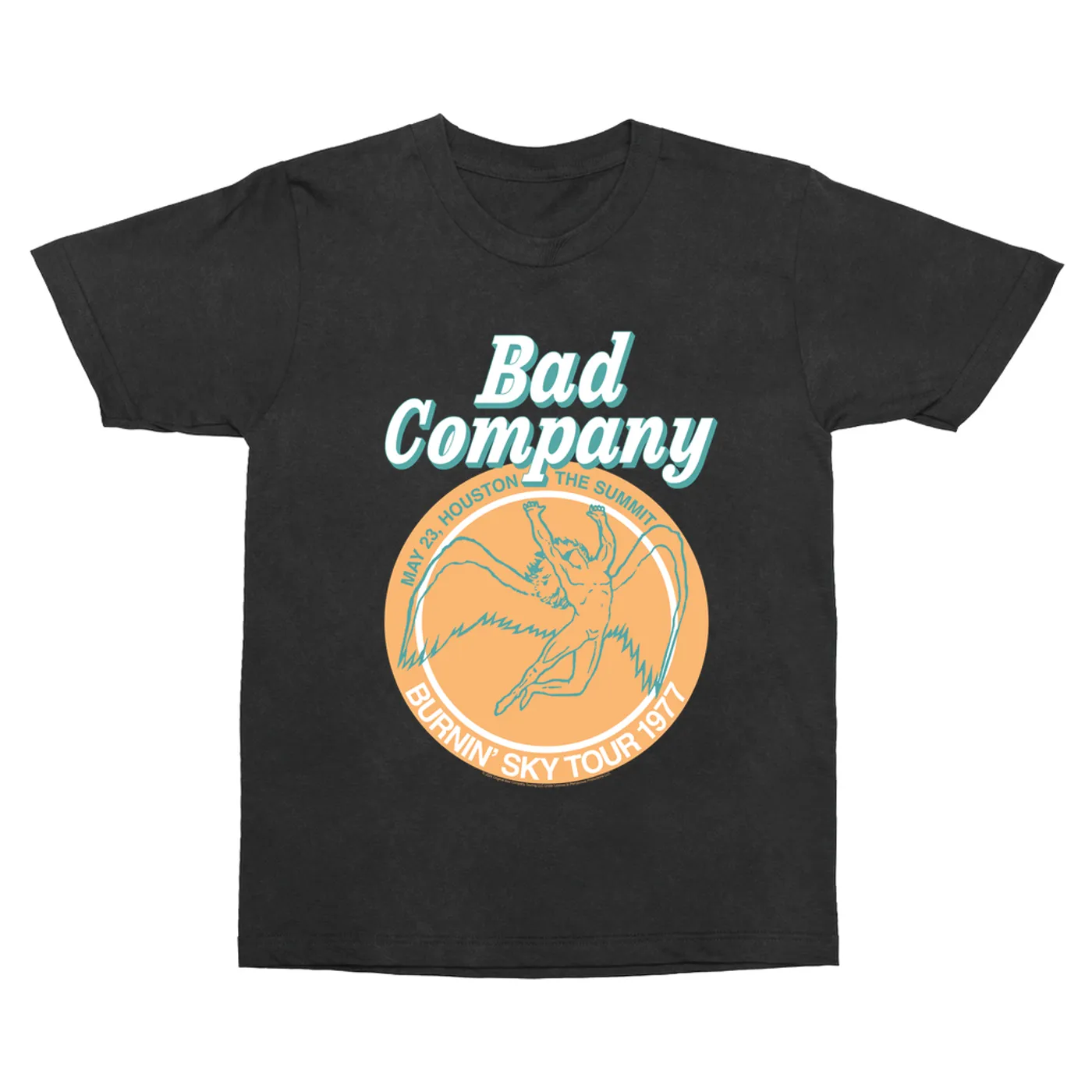 Bad Company T-Shirt | Houston Burnin' Sky Tour 1977 Concert Bad Company Vintage Shirt