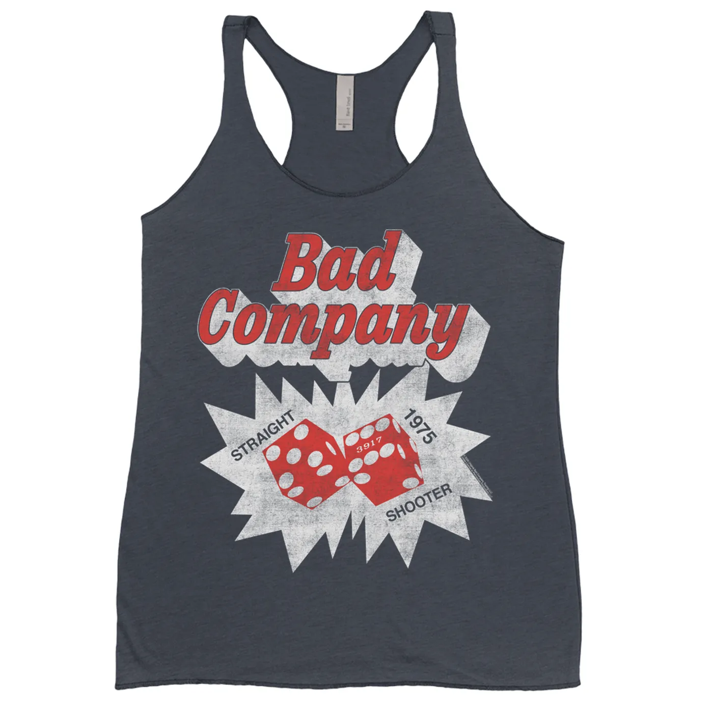 Bad Company Ladies' Tank Top | Straight Shooter '75 Dice Distressed Bad Company Shirt