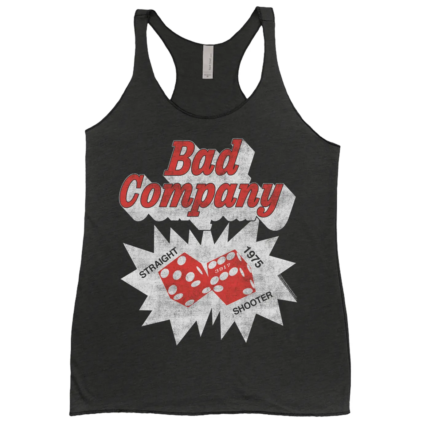 Bad Company Ladies' Tank Top | Straight Shooter '75 Dice Distressed Bad Company Shirt