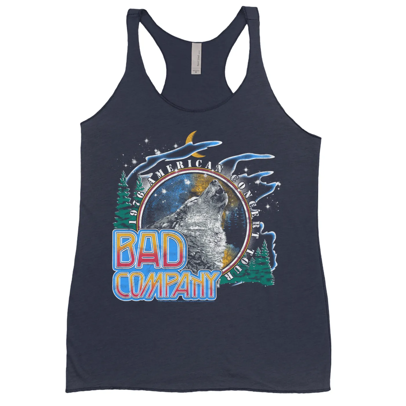 Bad Company Ladies' Tank Top | 1976 American Concert Tour Wolf Pack Design (Merchbar Exclusive) Bad Company Shirt