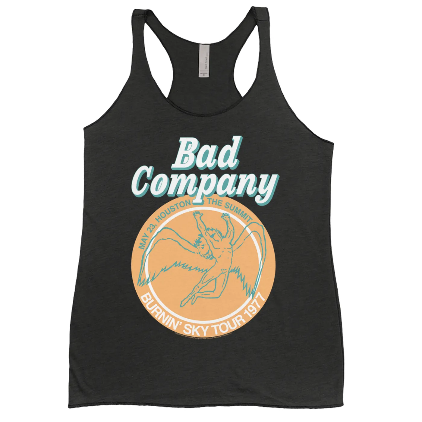 Bad Company Ladies' Tank Top | Houston Burnin' Sky Tour 1977 Concert Bad Company Shirt