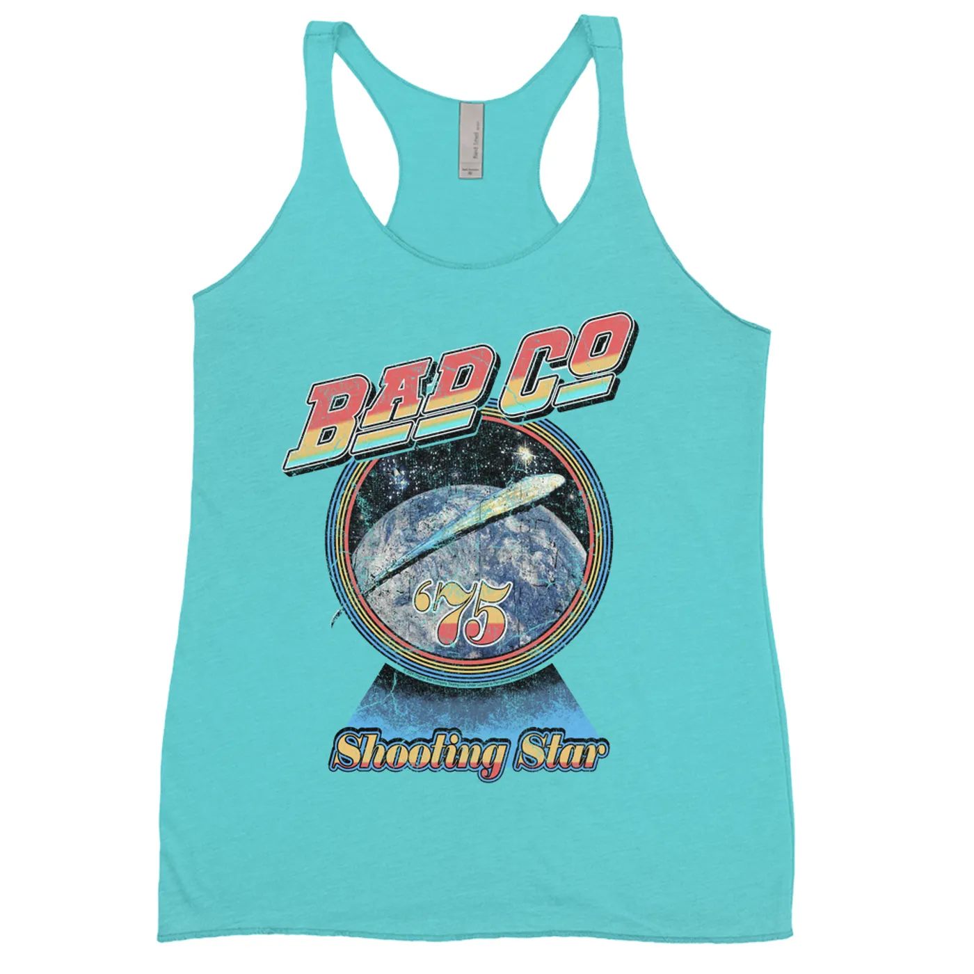 Bad Company Ladies' Tank Top | 1975 Shooting Star Image Distressed Bad Company Shirt
