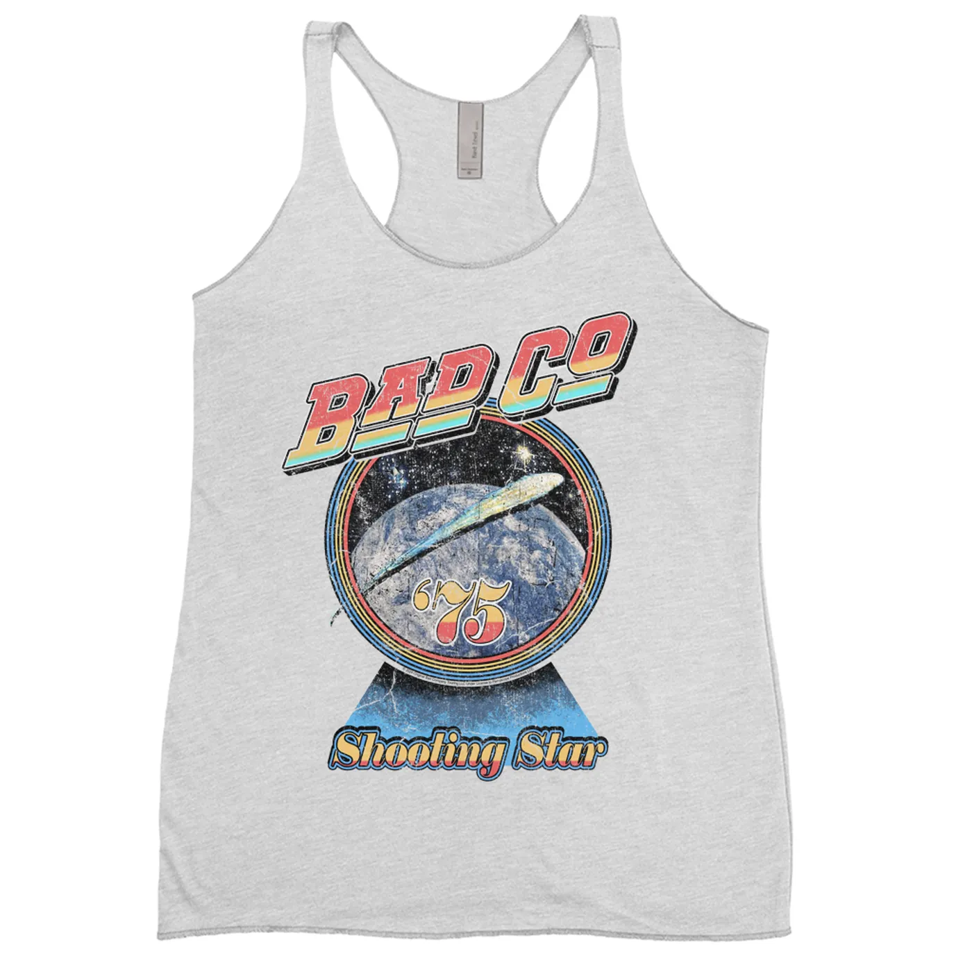Bad Company Ladies' Tank Top | 1975 Shooting Star Image Distressed Bad Company Shirt